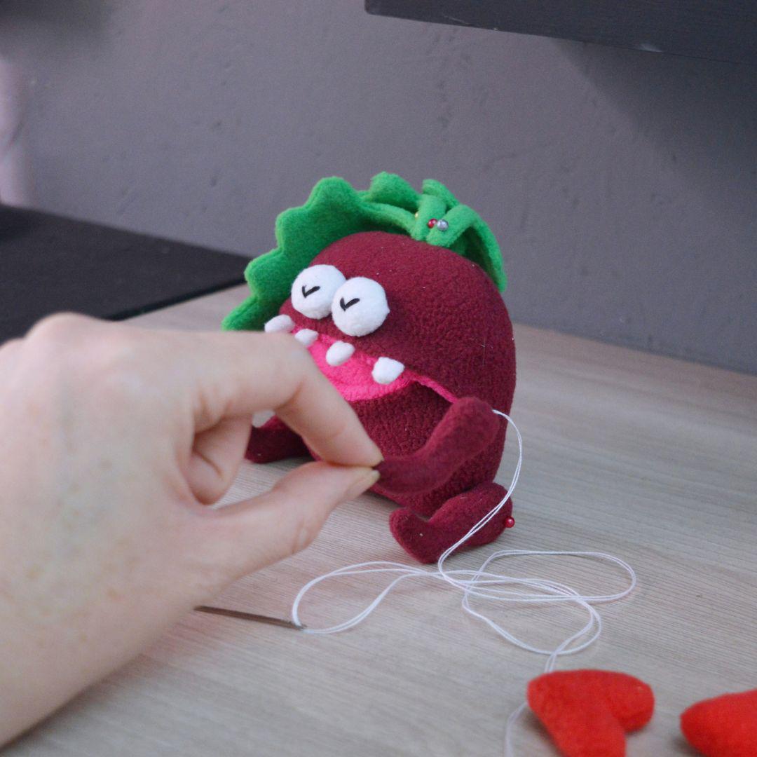 Beet Monster Sewing Pattern PDF. Veggie Plush Toy With Pocket Mouth ...