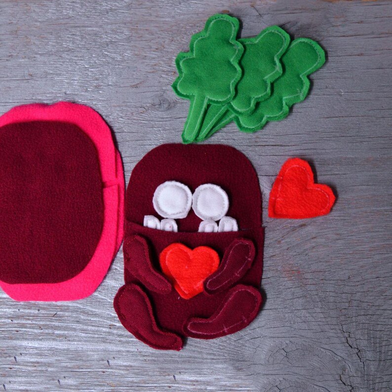 Beet Monster Sewing Pattern PDF. Veggie Plush Toy With Pocket Mouth ...