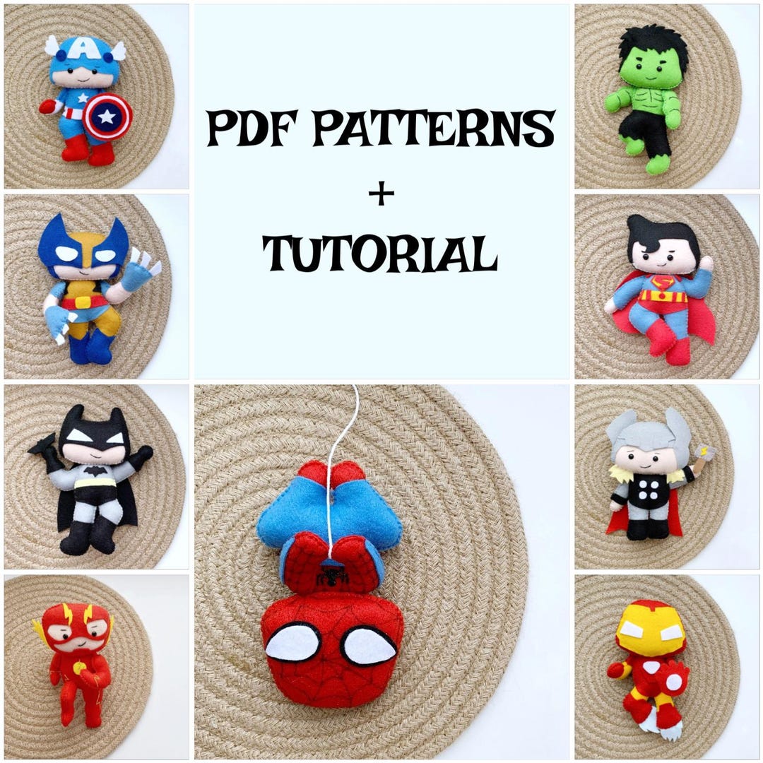 PDF Felt Superhero Toy DIY Patterns Superheroes Sewing Tutorials PDF ...