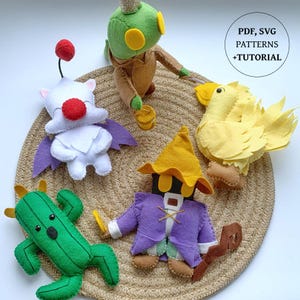 PDF sewing patterns Fantasy heroes PDF baby crib mobile patterns Gamers gift idea Tutorial video games characters patterns