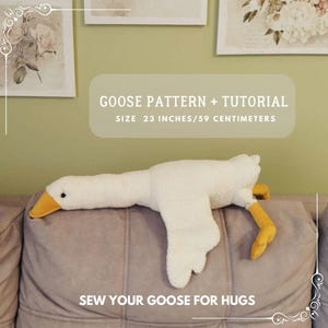 2 Patterns of geese PDF/ Create 2 sizes of Cuddle Geese/ Stuffed toys as a birthday present/ Scandi style nursery room decor