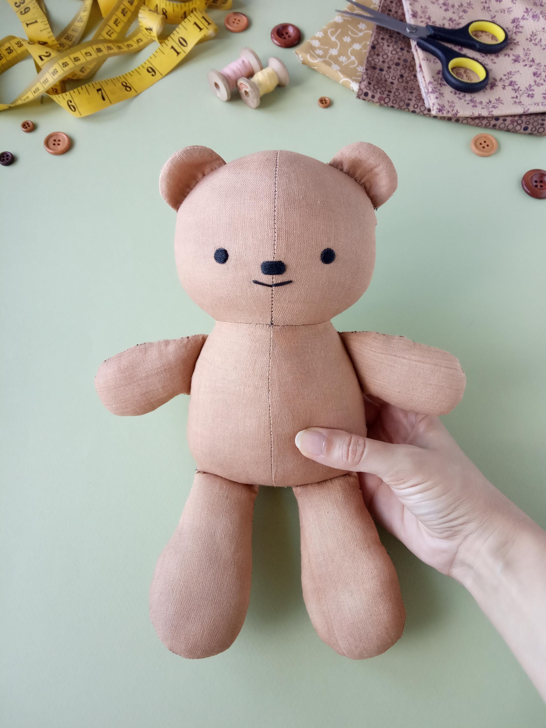 Teddy Bear Sewing Pattern PDF, Easy Stuffed Animal DIY Tutorial for ...