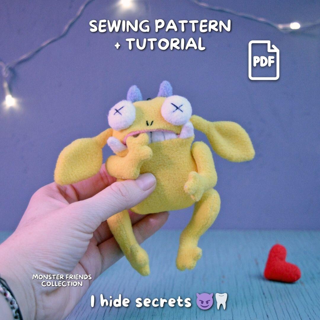 Monster Sewing Pattern With Secret Mouth Pocket. Leaf Ears Plush PDF ...