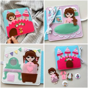 Quiet Book Doll house, Birthday gift for girl, Toddler busy book, Montessori toys