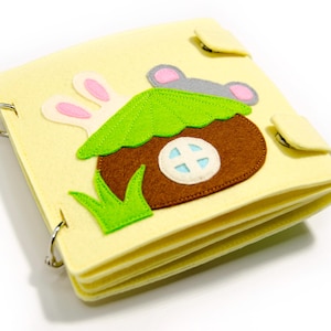 Quiet book with Animal Cubs in Pocket houses