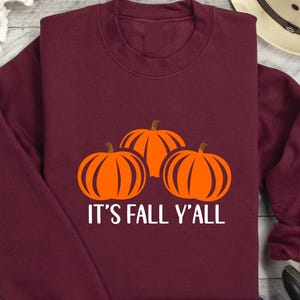 It&#39;s Fall Y&#39;all Sweathirt, Pumpkin Sweatshirt, Thanksgiving Pumpkin Sweatshirt, Leopard Pumpkin Sweatshirt, Happy Thanksgiving Sweatshirt