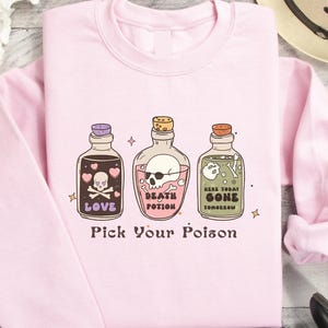 Disney Pick Your Poison Sweatshirt, Halloween Villain Sweatshirt, Poison Apple Sweatshirt, Halloween Shirts, Funny Halloween Shirts