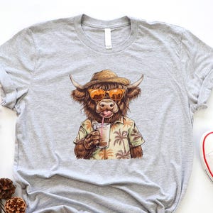 Sommer Vibes Highland Cow Shirt, Sommer Vibes Shirt, beliebtes Sommer Geschenk T-Shirt, Western Sommer Shirt, Kuh Liebhaber Geschenk Shirt, Sommer Liebhaber Geschenk