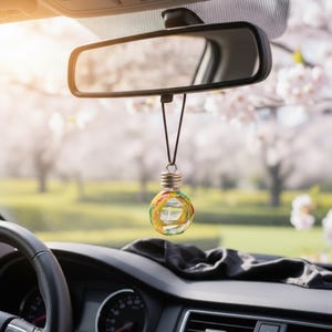 Elegante Auto-Diffusor-Flasche | 8ml   | Zum Befüllen mit Ätherischen Ölen  | bunt gelb   |Auto | Deckel rund | DIY Lufterfrischer