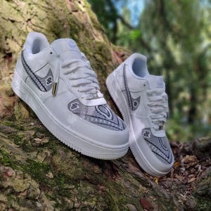 Custom nike air force 1s grey bandana