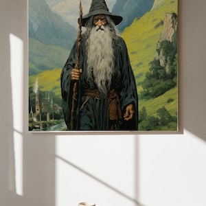 魔法使いの縦型ポスター、魔法の壁アートプリント、ファンタジーの室内装飾、魔法の部屋の装飾、魔法使いの寮の部屋のポスター、神話のアートワーク