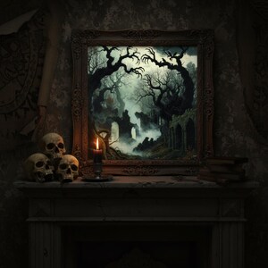 Dark Twisted Trees Canvas Stretched 0.75"