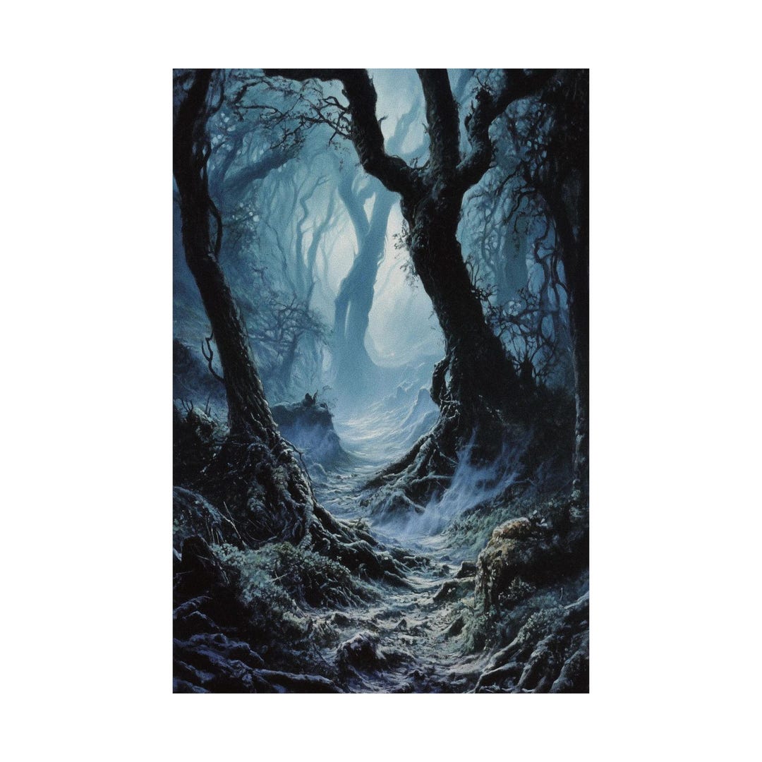 Dark Forest Giclée Print, Mysterious Nature Wall Art - Etsy