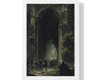 Póster enmarcado de la Horda de Esqueletos, arte de terror gótico