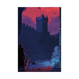 Sunset Castle Vertical Poster Print, Wall Art, Home Decor, Matte Picture, Bedroom Decoration, Office Wall Hanging
