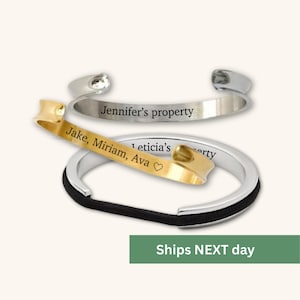 Custom 18k Gold Plated Hair Tie Cuff Bracelet: Adjustable Stainless Steel Bangle