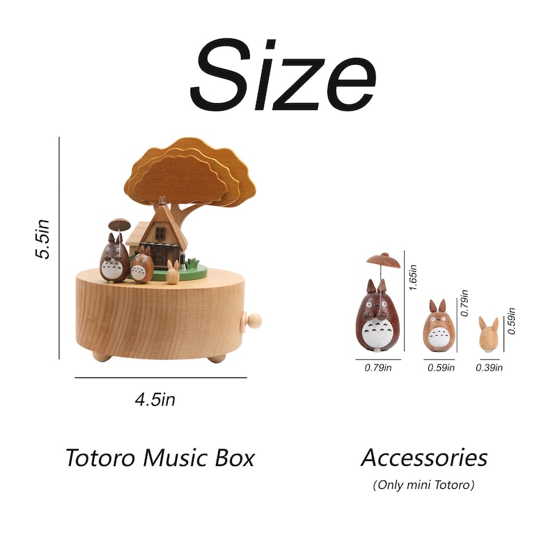 Wooden Totoro Rotating Music Box – Totoro Home Decor,Anime Music Box,Custom Newborn,Birthday Gift,Baby Shower,Totoro Home Decor,Couple Gift image 8