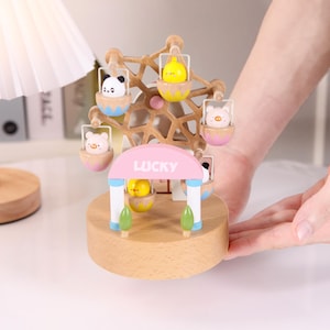 Caja de música de noria de madera personalizada para el Día del Padre, caja de música con animales grabados, regalo de cumpleaños personalizado para baby shower para niños y niñas.