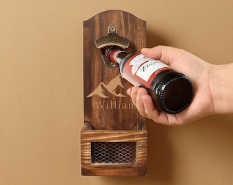 Hochzeit Flaschenöffner, Wand Flaschenöffner, personalisierte Bier Öffner, besondere Geschenk Ehemann, Gastgeschenke, Cheers und Bier, Geschenk des Vaters