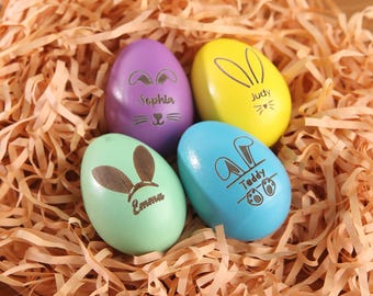 Personalized Wood Easter Egg - Custom Painted Easter Eggs with Name,Baby's First Easter,Easter Decor,Kids & Baby Easter Gift 2026 Keepsake