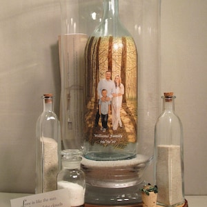 Family Sand Ceremony Set With Your Photo and Hand Painted Embellishments, Family Photo Memento, Artistic Decor,Gift, Blended Family Unity