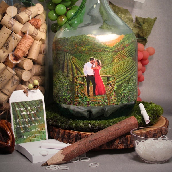 Wine Theme Shower Guest Book Etsy