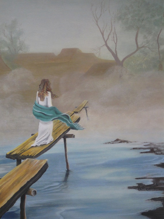 Giclee Print 9x12 In 12x16 Mat Spiritual Mist Dock Water Etsy
