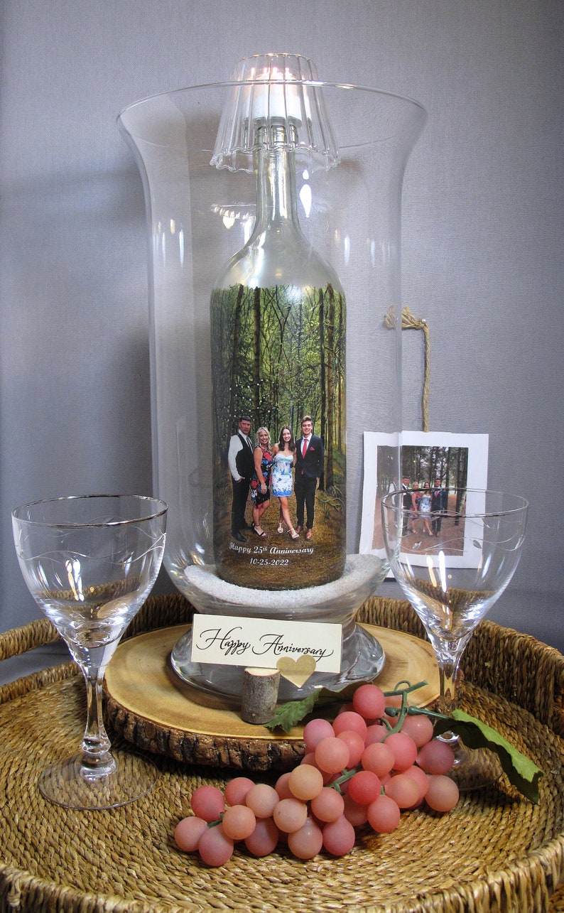 Painted Wine Bottle Candle With Your Photo, Personalized Wine Theme Gift, Event Centerpiece, Home Decor, Any Occasion Gift, Photo Gift image 9