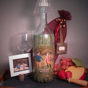 Painted Wine Bottle Candle With Your Photo, Personalized Wine Theme Gift, Event Centerpiece, Home Decor, Any Occasion Gift, Photo Gift image 10