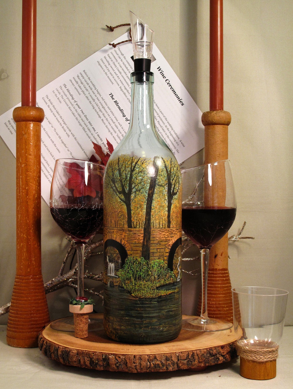 Wine Unity Ceremony Bottle With Your Photo and Hand Painted Etsy