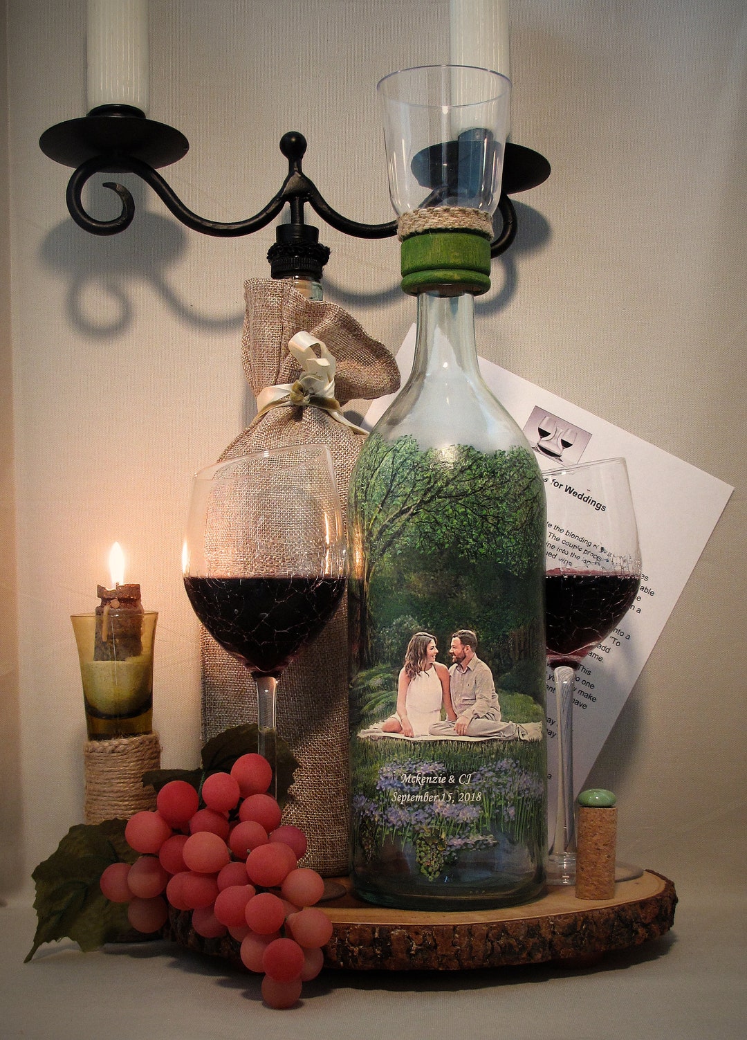 Wine Unity Ceremony Bottle, Personalized Unity Bottle With Your Photo