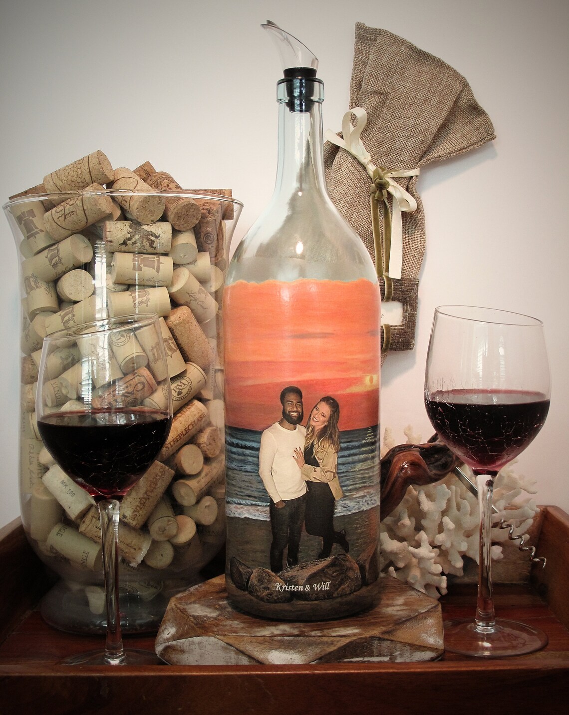 Personalized Wine Decanter With Your Photo and Hand Painted Etsy