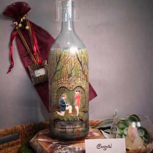 Painted Wine Bottle Candle With Your Photo, Personalized Wine Theme Gift, Event Centerpiece, Home Decor, Any Occasion Gift, Photo Gift image 4