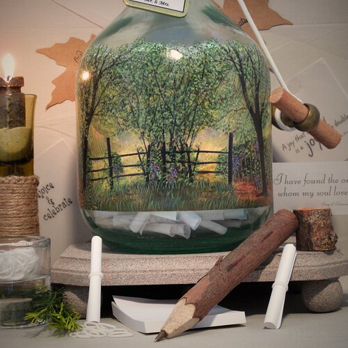 Vineyard Wedding, Messages In A Bottle Guest Book With Your Photo and shops Hand Painted Embellishments, Wine Theme Wedding, Engagement Gift