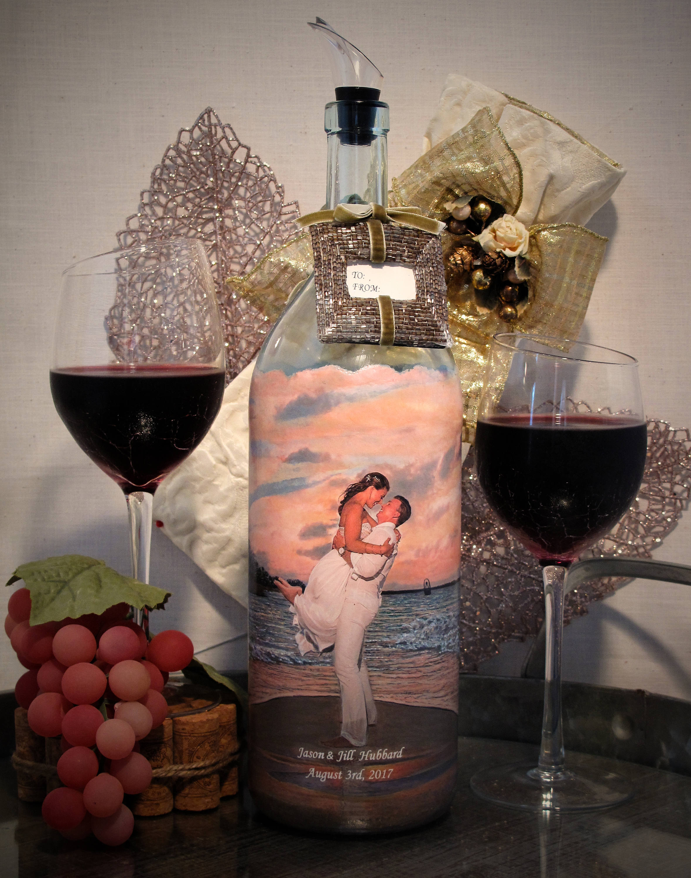 Personalized Wine Decanter With Your Photo and Hand Painted Etsy