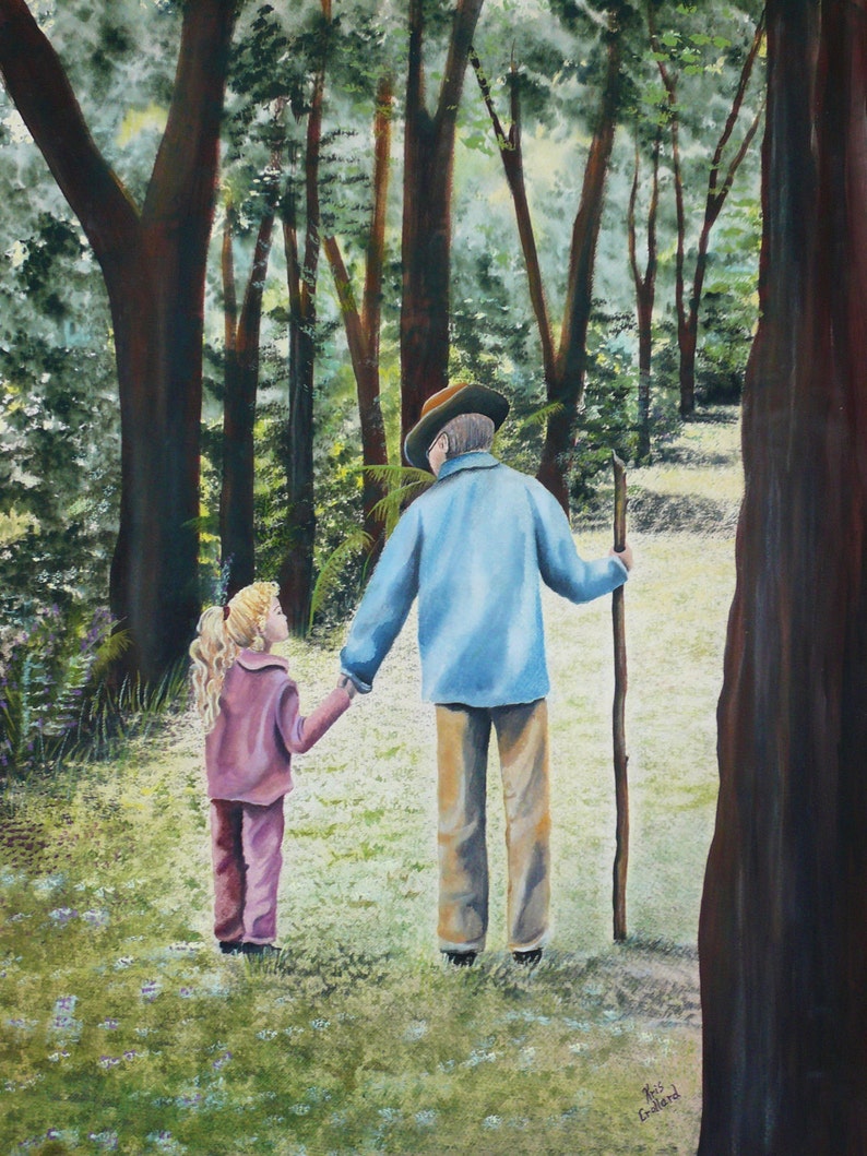 Father And Daughter Print 9x12 In 12x16 Mat Papa Etsy