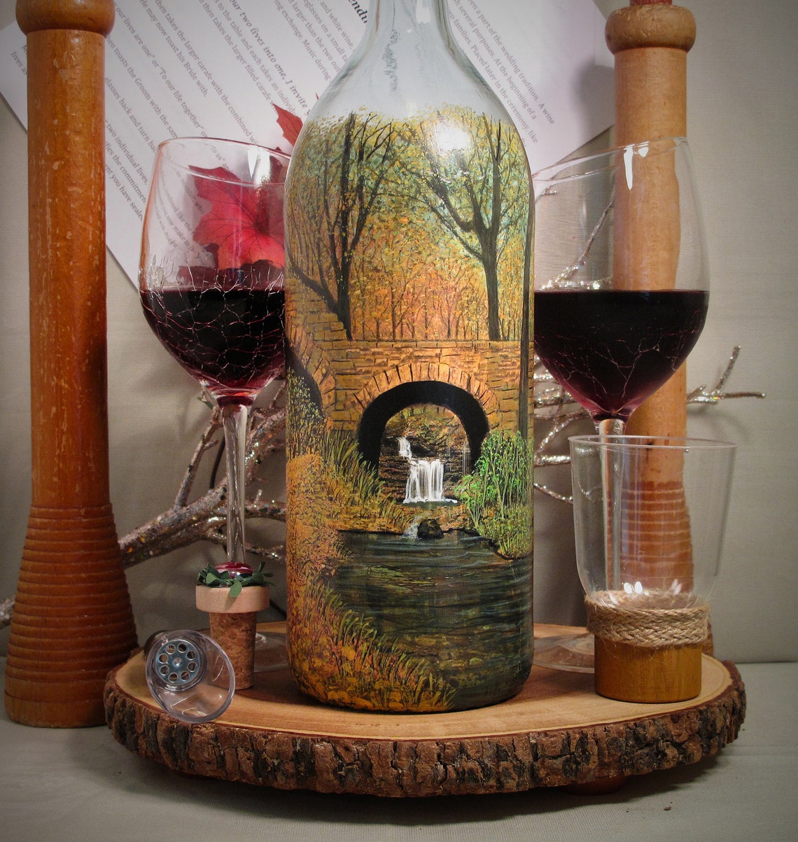 Wine Unity Ceremony Bottle With Your Photo and Hand Painted Etsy