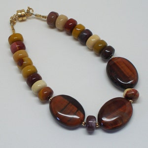 Red Tigereye  Bracelet with Moukaite