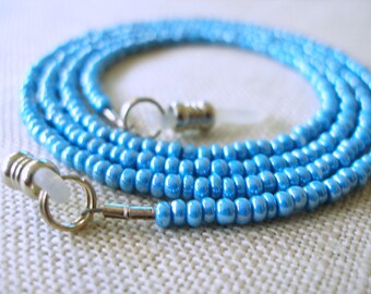 Blue Eyeglass Holder,  Glasses Chain, Eyeglass Lanyard, Eyeware