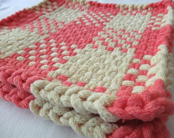 Huge Potholders, Trivet, 8 1/2 Inch Hot Pads, Washable All Cotton Orange and Yellow