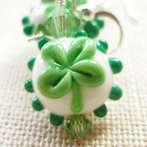 Shamrock Earrings, St. Patrick&#39;s Day Earrings, Four-Leaf Clover, Irish