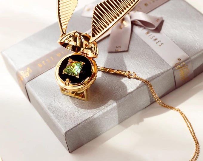 Featured listing image: Magical Winged Ball Ring Box & Wand Necklace – The Perfect Fantasy Proposal Set