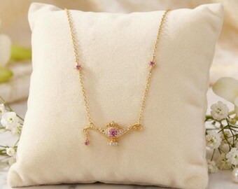 Exquisite S925 Princess Genie Lamp Charm Necklace