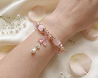 Rose Quartz Bracelet - Love Crystal Bracelet