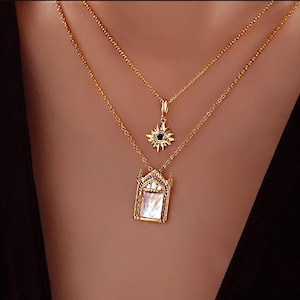 Enchanted Mirror Necklace – Fantasy-Inspired Gothic Pendant, S925 Silver & Gold-Plated Jewelry