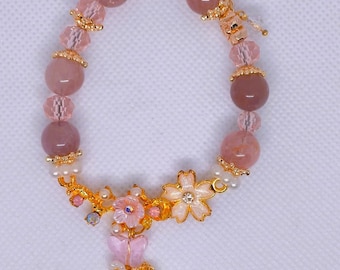 Rose Quartz Crystal Bracelets  Handmade Jewelry for Love & Healing
