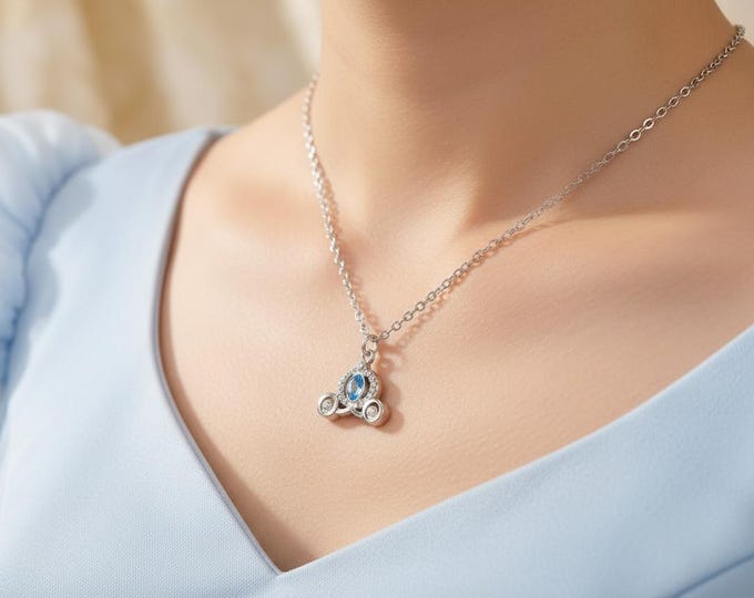 Featured listing image: Exquisite S925 Princess Carriage Charm Necklace