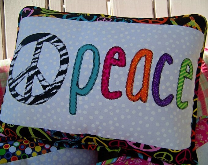 Peace Sign Pillow Decorative Accent for Your Home Etsy