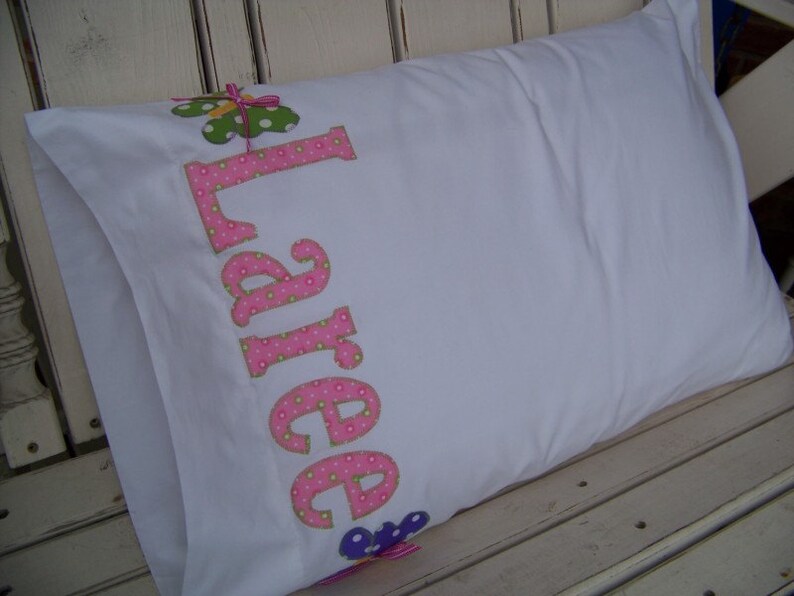 The Name Pillowcase Butterfly Embellished Pillowcase in Pink Etsy