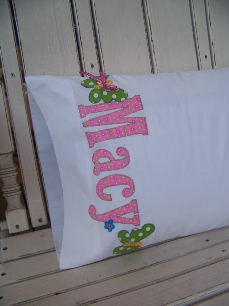 The Name Pillowcase Butterfly Embellished Pillowcase in Pink Etsy